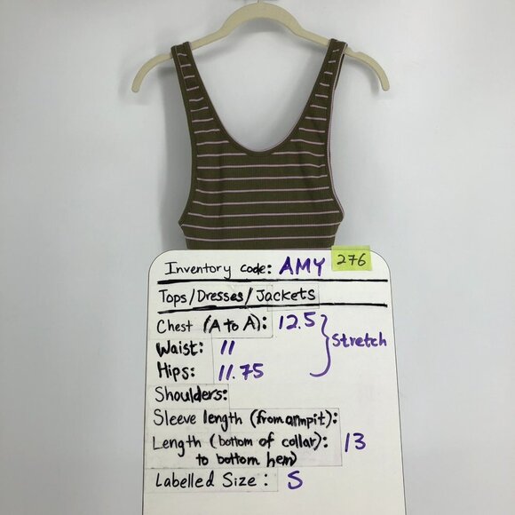 Urban Outfitters Out From Under Green/Pink Striped Ribbed Tank Cheeky Bodysuit S - Picture 14 of 15